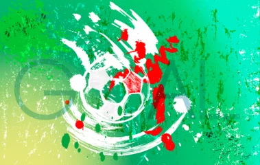 Rolgordijnen soccer or football illustration for the great soccer event, with paint strokes and splashes, england national color © Kirsten Hinte
