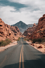 Highway Road in the desert of Nevada 
