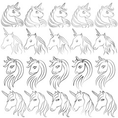 Hand-drawn Horse line drawing Images illustration collection