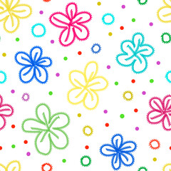 Naive flowers. Seamless pattern.Design paper for scrapbooking, wallpaper, packaging, paper, textile, fabric.
