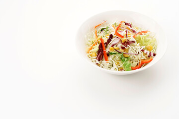 千切りキャベツとカラフル野菜のサラダ