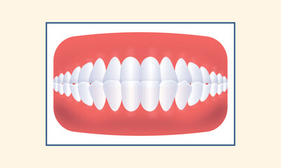 Underbite Teeth Jaw Icon Over Yellow Background.