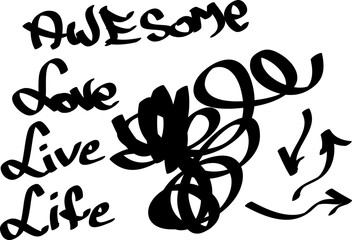Modern graffiti tags on a white background. Vector art.