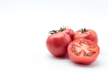 tomatoes isolated on white background. healthy food concept