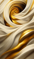 Abstract elegant White Gold Swirl