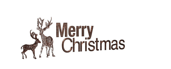 Minimalistic style christmas deer 3d