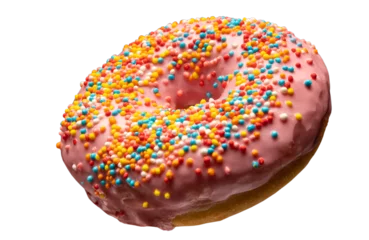 Zelfklevend Fotobehang Pink donut dessert © Grafvision