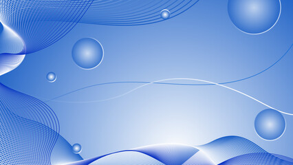 Abstract blue background with curve wave line pattern