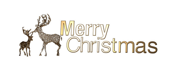 Christmas deer in futuristic technology