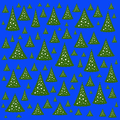 Seamless pattern with Christmas trees