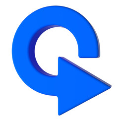 Blue Circular Arrow 3d