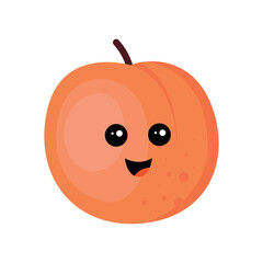 Collection of funny cartoon colorful fruits. Vector illustrations for children. Cute characters with different emotions.