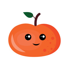 Collection of funny cartoon colorful fruits. Vector illustrations for children. Cute characters with different emotions.