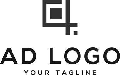 Letter AD logo design vector