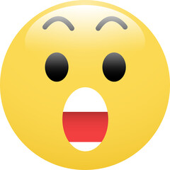 Amazed face emoticon.