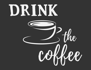 Drink the coffee.  cup of coffee on a white background. hot coffee cup icon. Logo design vector template Negative space style. Hot drinks Cafe Logotype concept icon.