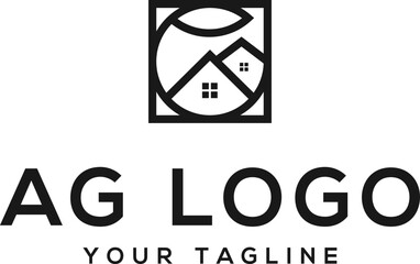 AG A G Letter Logo Design vector