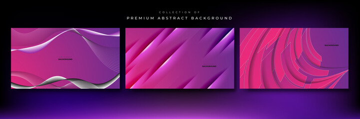 Abstract background with curved lines in dark purple and pink gradient colors