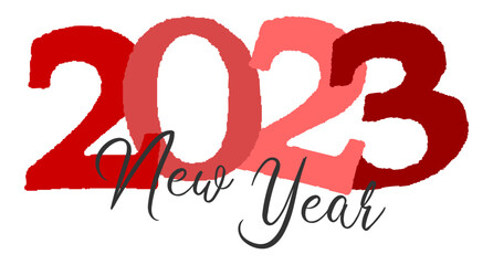 Happy new year 2023 logo design. new year background 
