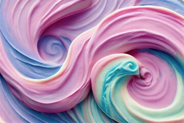 Soft Pastel soft pop icing swirls, Created with AI, Created with Artificial Intelligence - obrazy, fototapety, plakaty