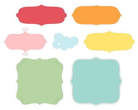 set of colorful cute labels