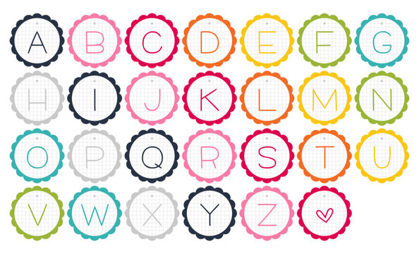 rainbow alphabet garland elements