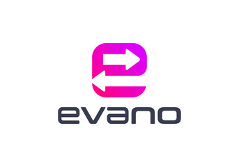 Fototapeta premium letter e arrow logo design templates