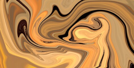 Texture abstract marbleized effect background. Brown creative wet wave ink colors. Acrylic beautiful paint liquid swirl motion