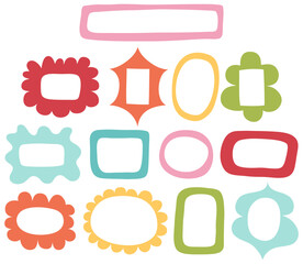 Colorful labels and frames for planners notebooks