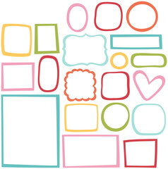 Colorful labels and frames for planners notebooks