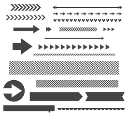 arrow icons set with patterned borders