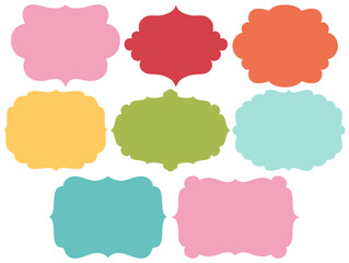 Colorful labels and frames for planners notebooks