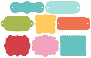 Colorful labels and frames for planners notebooks