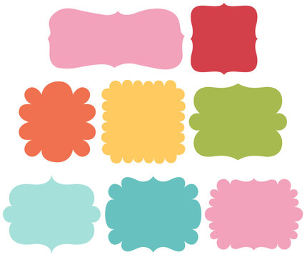 Colorful labels and frames for planners notebooks