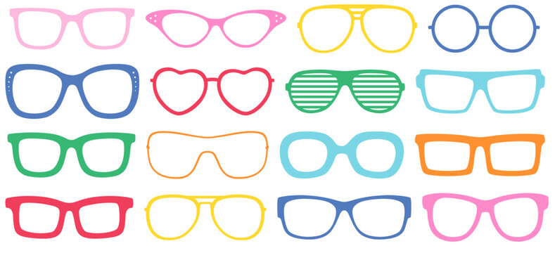 Set of colorful eyeglasses