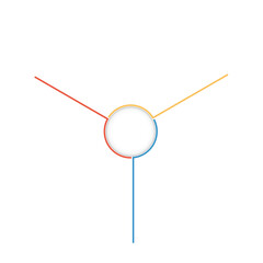 Infographic template, pice chart from lines, 3 positions, isolated