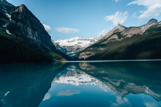 Canadian Landscape With Blue Lake And Mountains