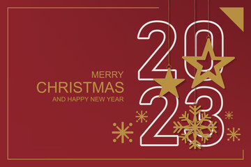 Obraz premium merry christmas and happy new year greeting card vector design