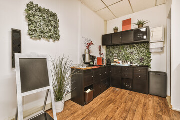 Kitchen in lounge area in office