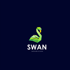 swan logo colorful gradient design