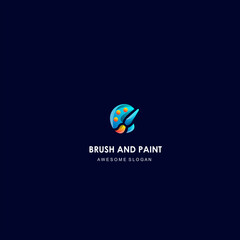 Fototapeta na wymiar brush logo colorful gradient design