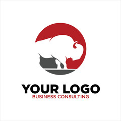 bison logo icon designs template