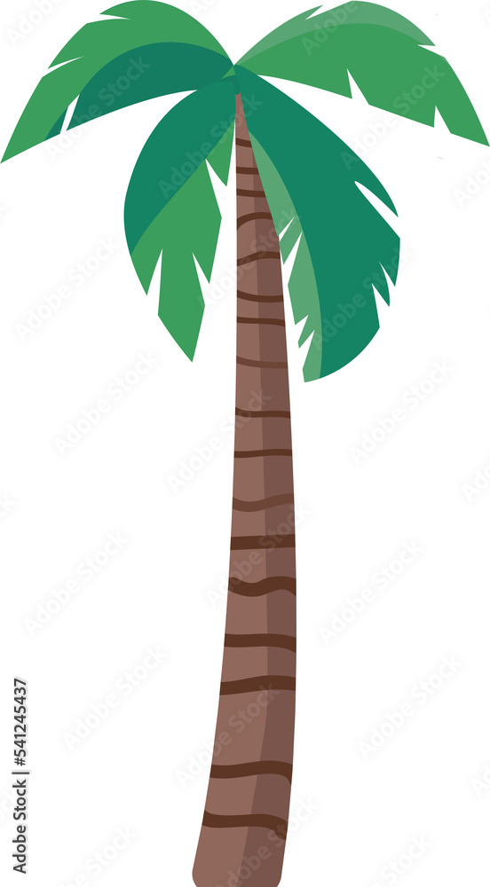 Poster palm tree semi flat color raster object. full sized item on white. seaside resort flora. exotic and 