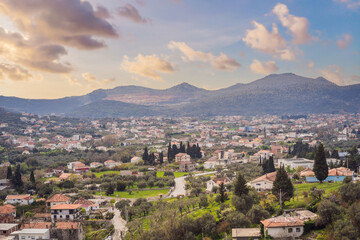 Fototapeta na wymiar Old city. Sunny view of ruins of citadel in Stari Bar town near Bar city, Montenegro