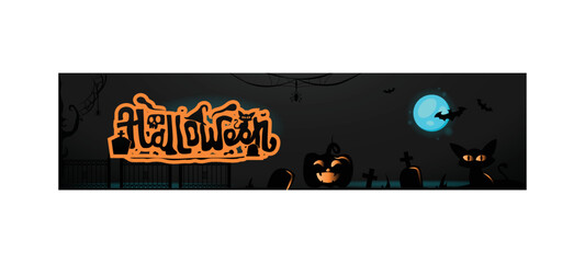 Halloween holiday banner template concept