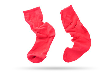 Red sock on a white isolated background