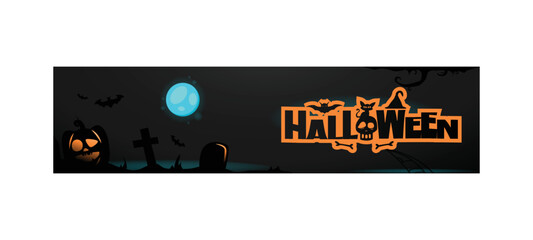 Halloween holiday banner template vector