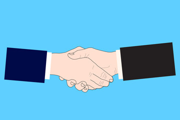 Handshake, business partnership. vector illustration in flat design.