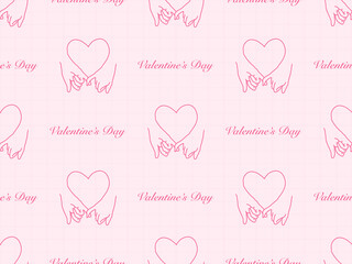 Heart cartoon character seamless pattern on pink background