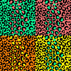 Leopard imitation colorful seamless pattern. Vector illustration